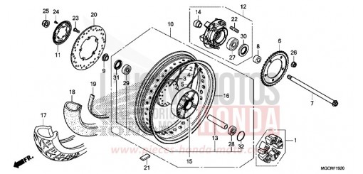 RUOTA POSTERIORE (CB1100CA/CAD) CB1100CAJ di 2018